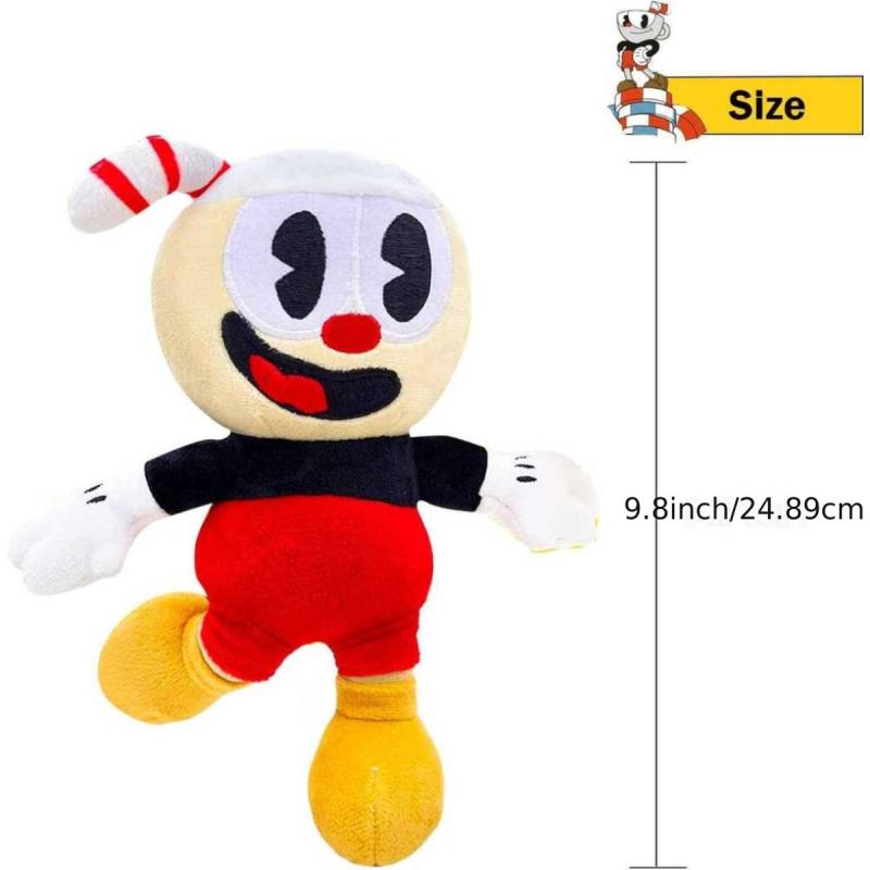 2pcs Cup Head Plush Toys Stuffed Cartoon Dolls Kids Birthday Gift