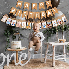 1st Birthday Photo Banner For Baby - Monthly Milestones Garland