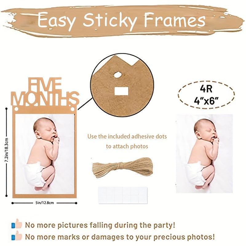 1st Birthday Photo Banner For Baby - Monthly Milestones Garland