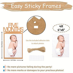 1st Birthday Photo Banner For Baby - Monthly Milestones Garland