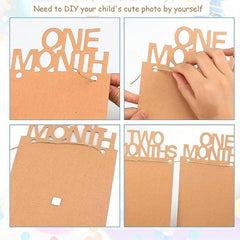 1st Birthday Photo Banner For Baby - Monthly Milestones Garland