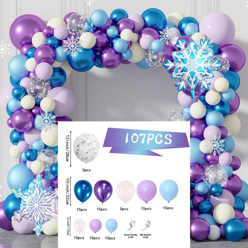 Snow Princess Balloon Garland Set - Ice & Snow Adventure Theme Birthday