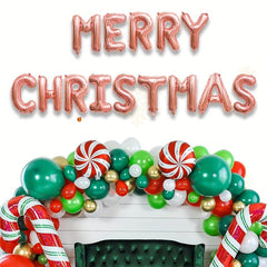 14pcs Merry Christmas Alphabet Balloon Set Xmas Foil Balloon Party Decoration