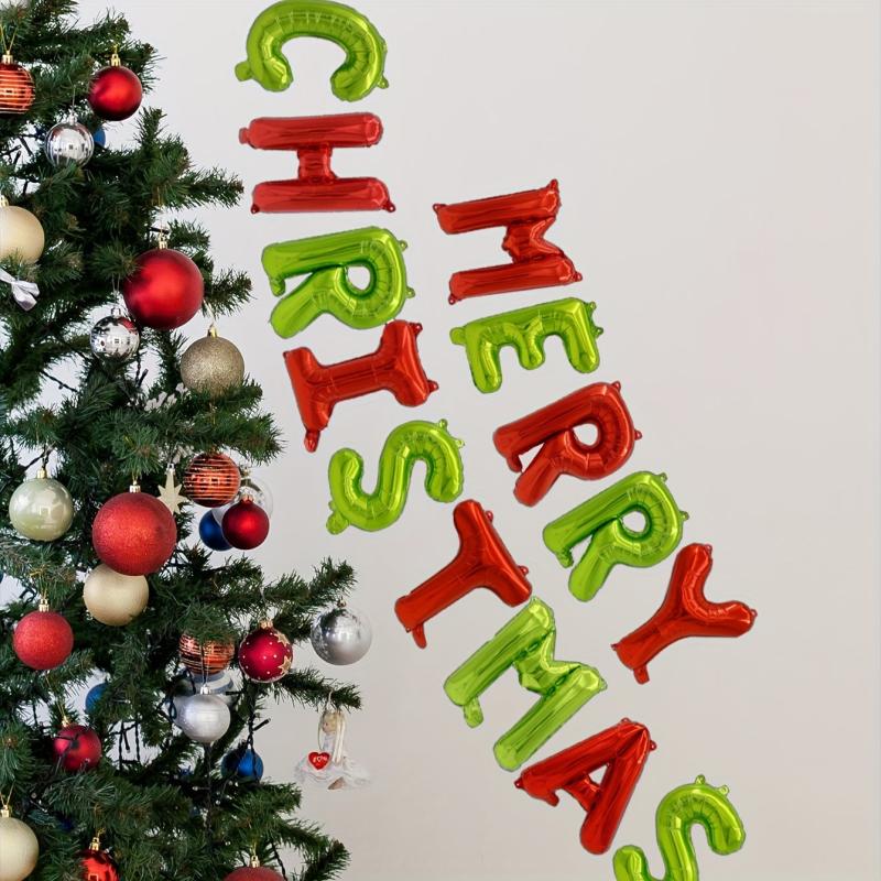 14pcs Merry Christmas Alphabet Balloon Set Xmas Foil Balloon Party Decoration