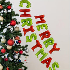 14pcs Merry Christmas Alphabet Balloon Set Xmas Foil Balloon Party Decoration