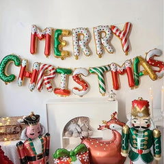 14pcs Merry Christmas Alphabet Balloon Set Xmas Foil Balloon Party Decoration