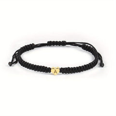 Heart Initial Bracelet Rope Braided Adjustable Jewelry for Women