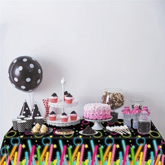 1pc Disposable Tablecloth Glow Neon Plastic Waterproof Anti Tableclothes