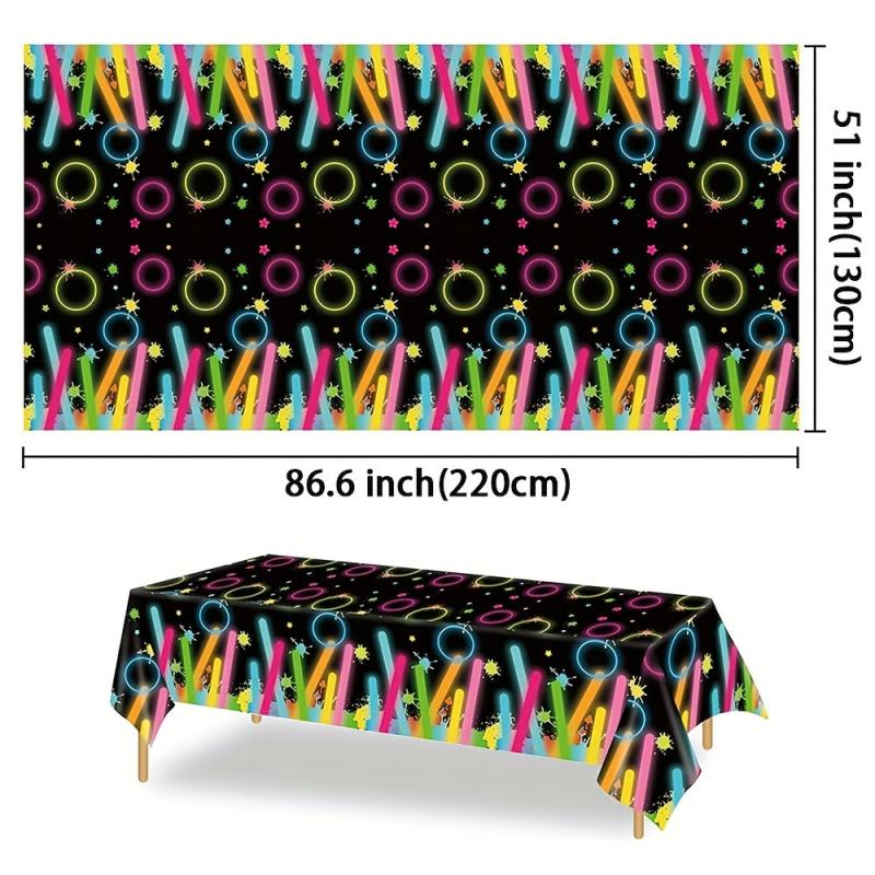 1pc Disposable Tablecloth Glow Neon Plastic Waterproof Anti Tableclothes