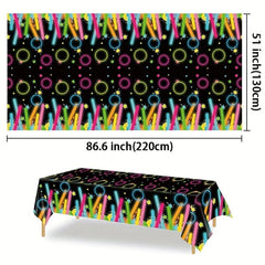 1pc Disposable Tablecloth Glow Neon Plastic Waterproof Anti Tableclothes
