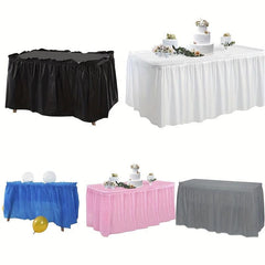 2pcs Tablecloth & Disposable Table Skirt Set