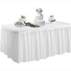 2pcs Tablecloth & Disposable Table Skirt Set