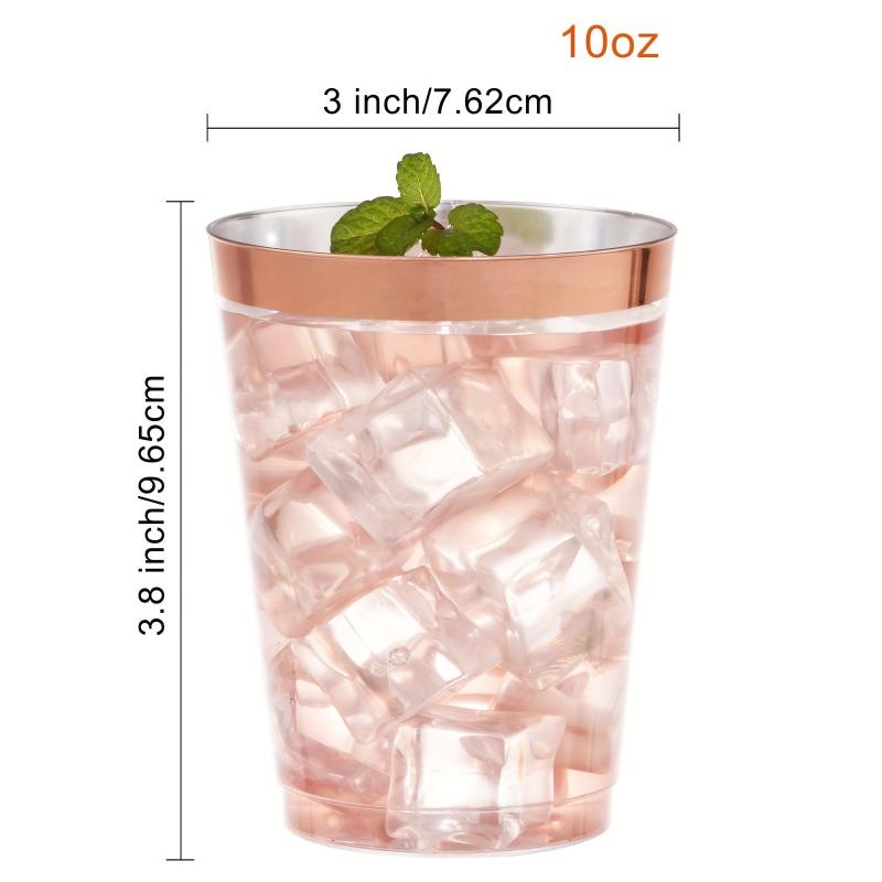 20pcs Rose Golden Plastic Cups 10 Oz Disposable Wedding Party Cups