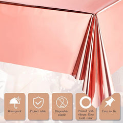 Rose Golden Foil Table Cloth for Party and Wedding Decoration