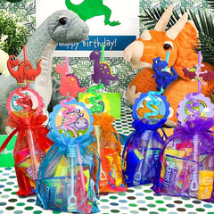 6pcs Dinosaur Drinking Plastic Straws Dinosaur Birthday Party Supplies