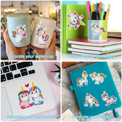 12pcs Unicorn Diamond Painting Stickers for DIY Art Projects