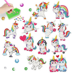 12pcs Unicorn Diamond Painting Stickers for DIY Art Projects