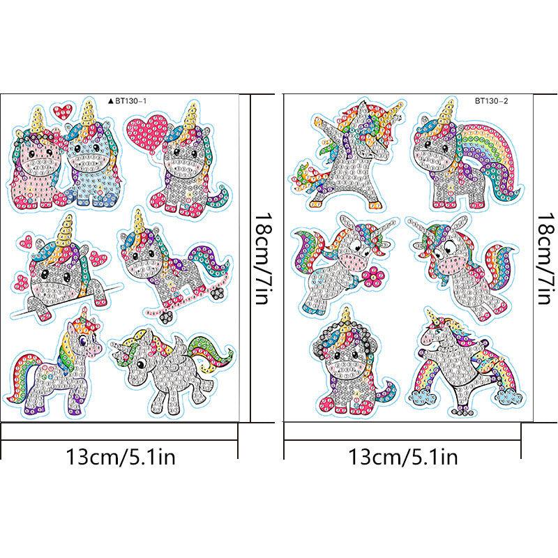 12pcs Unicorn Diamond Painting Stickers for DIY Art Projects