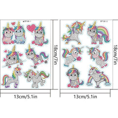 12pcs Unicorn Diamond Painting Stickers for DIY Art Projects