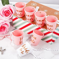 Beaded Bridal Shot Glasses for Wedding Bachelorette Parties, Set of 12