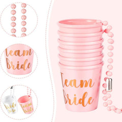 Beaded Bridal Shot Glasses for Wedding Bachelorette Parties, Set of 12