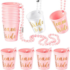 Beaded Bridal Shot Glasses for Wedding Bachelorette Parties, Set of 12