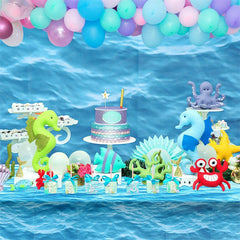 Ocean Wave Party Tablecloth Disposable Dustproof Supplies