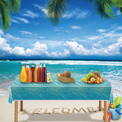 Ocean Wave Party Tablecloth Disposable Dustproof Supplies