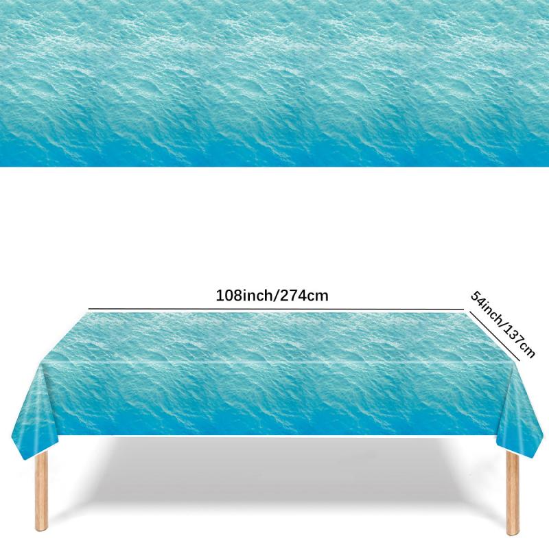 Ocean Wave Party Tablecloth Disposable Dustproof Supplies