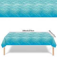 Ocean Wave Party Tablecloth Disposable Dustproof Supplies