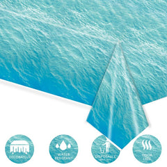 Ocean Wave Party Tablecloth Disposable Dustproof Supplies