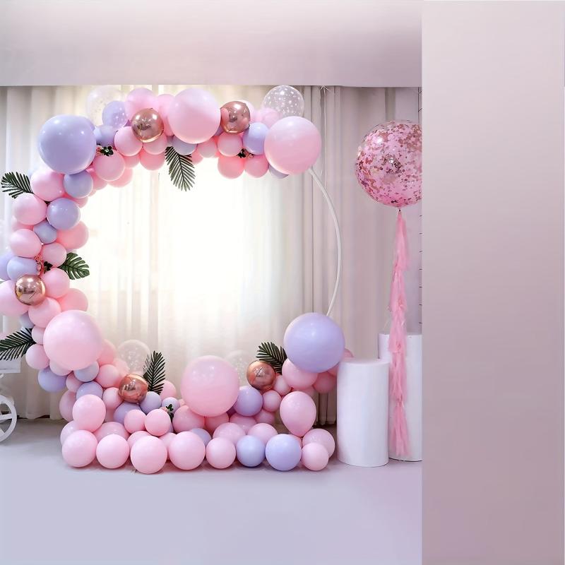 Round Balloon Arch Kit with Backdrop Stand for Wedding Party Decor