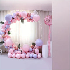 Round Balloon Arch Kit with Backdrop Stand for Wedding Party Decor