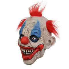 Halloween Red Hair Clown Latex Mask Circus Red Nose Clown Dress Up
