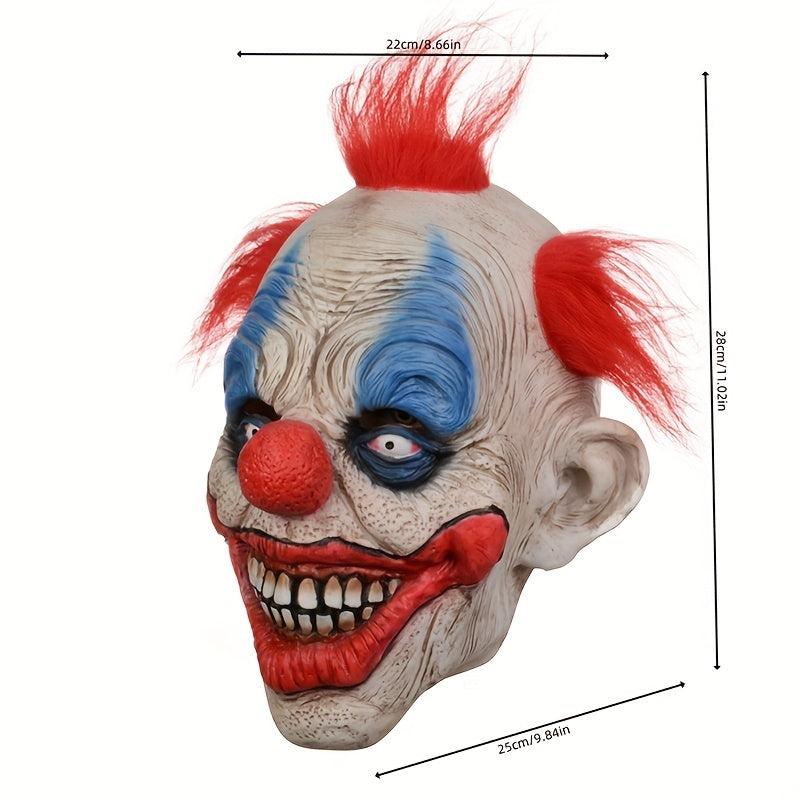Halloween Red Hair Clown Latex Mask Circus Red Nose Clown Dress Up
