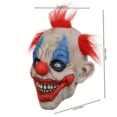 Halloween Red Hair Clown Latex Mask Circus Red Nose Clown Dress Up
