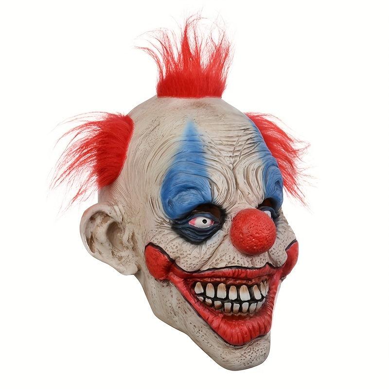 Halloween Red Hair Clown Latex Mask Circus Red Nose Clown Dress Up