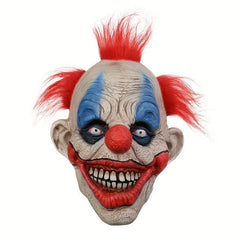 Halloween Red Hair Clown Latex Mask Circus Red Nose Clown Dress Up
