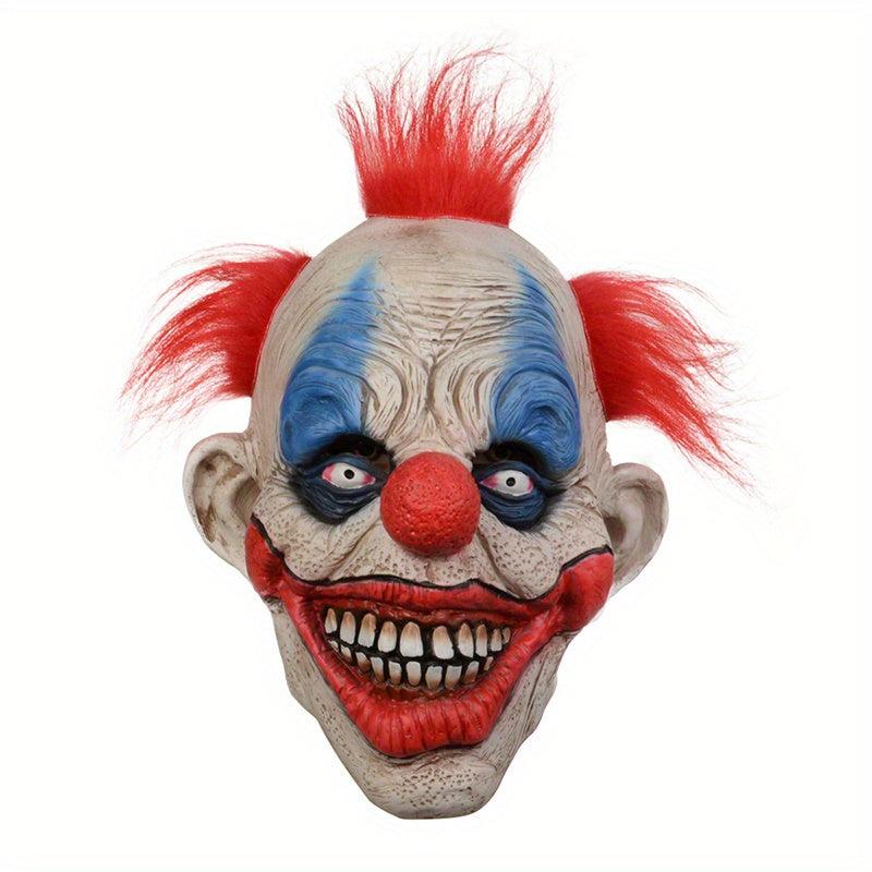 Halloween Red Hair Clown Latex Mask Circus Red Nose Clown Dress Up