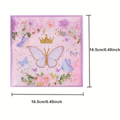 Butterfly Themed Tableware Set for Bridal Shower or Birthday Party