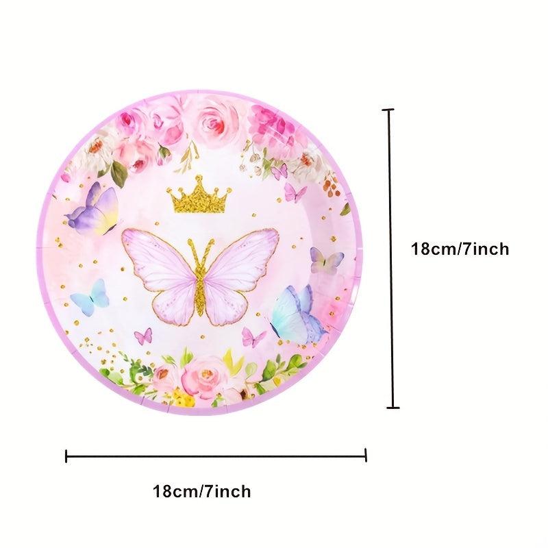 Butterfly Themed Tableware Set for Bridal Shower or Birthday Party