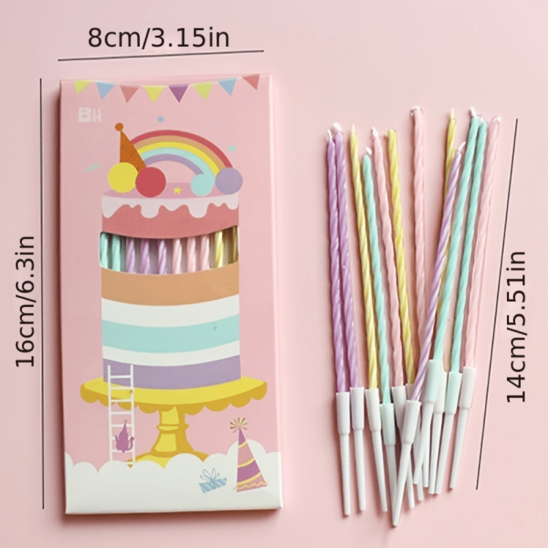 12pcs Colorful Birthday Candles for Baking Parties Slender