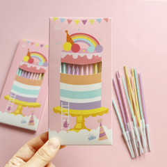 12pcs Colorful Birthday Candles for Baking Parties Slender