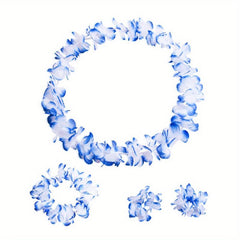 4pcs Colorful Garland Set Hawaiian Straw Skirt Accessories