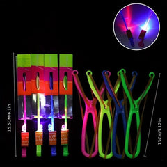 10pcs LED Flying Slingshot Toys Glow In Dark Party Favors