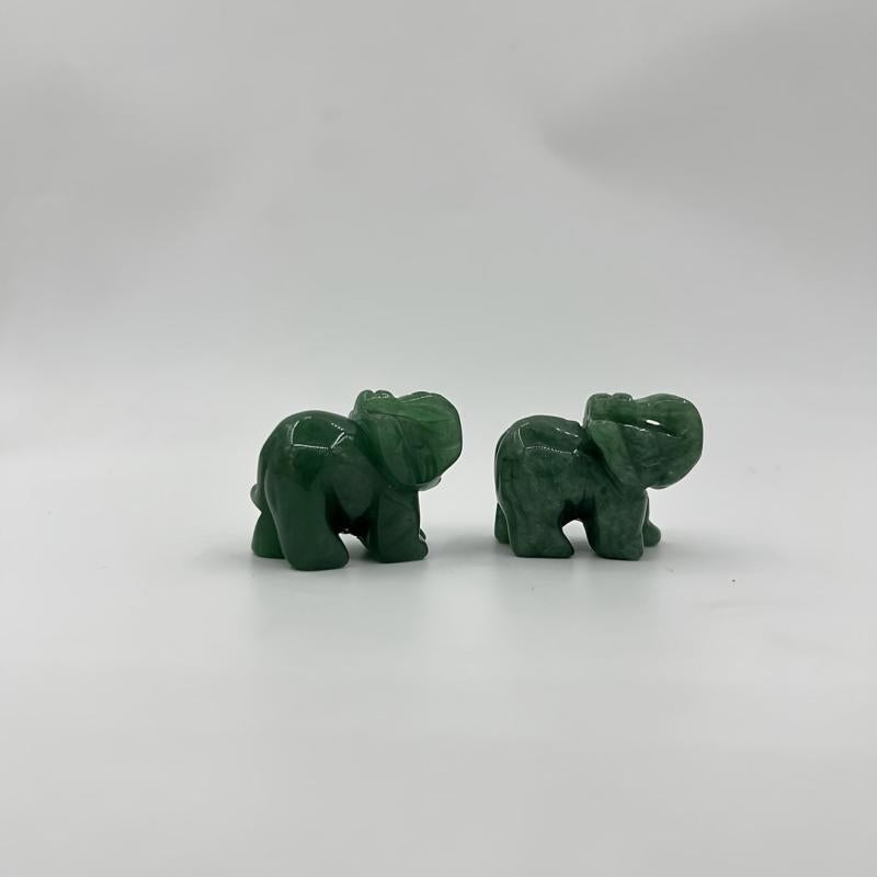 Green Aventurine Jade Elephant Statue Natural Crystal Artware Decoration
