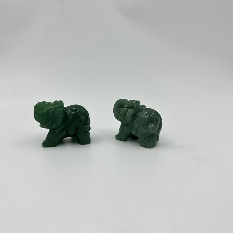 Green Aventurine Jade Elephant Statue Natural Crystal Artware Decoration