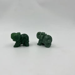 Green Aventurine Jade Elephant Statue Natural Crystal Artware Decoration