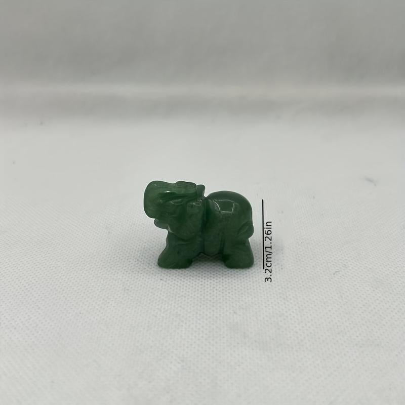 Green Aventurine Jade Elephant Statue Natural Crystal Artware Decoration