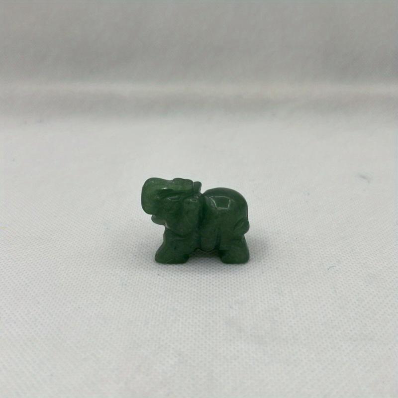 Green Aventurine Jade Elephant Statue Natural Crystal Artware Decoration